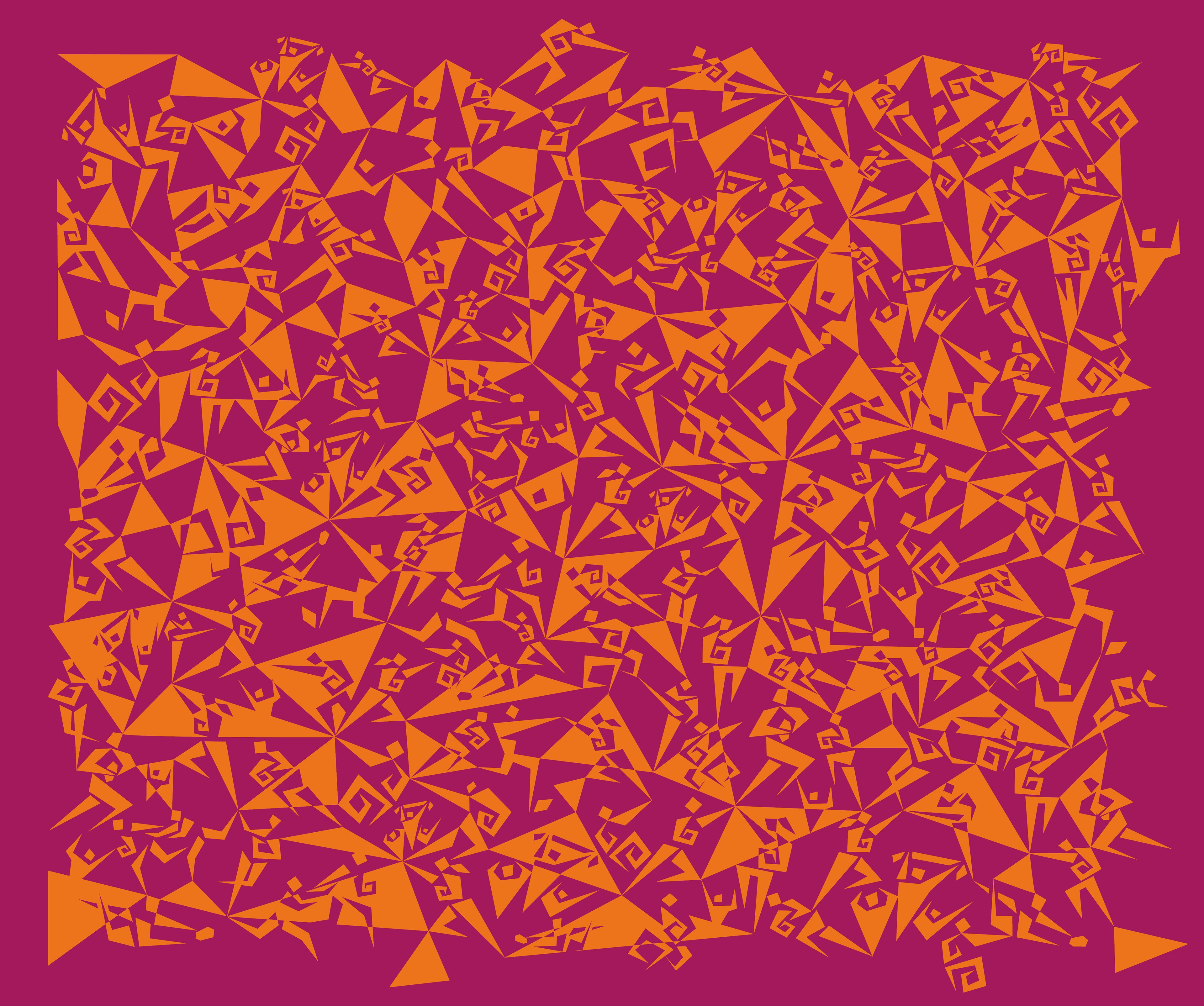 Graphic depicting a hexagonal cropped photo of an interior room design with grid lines along its borders.