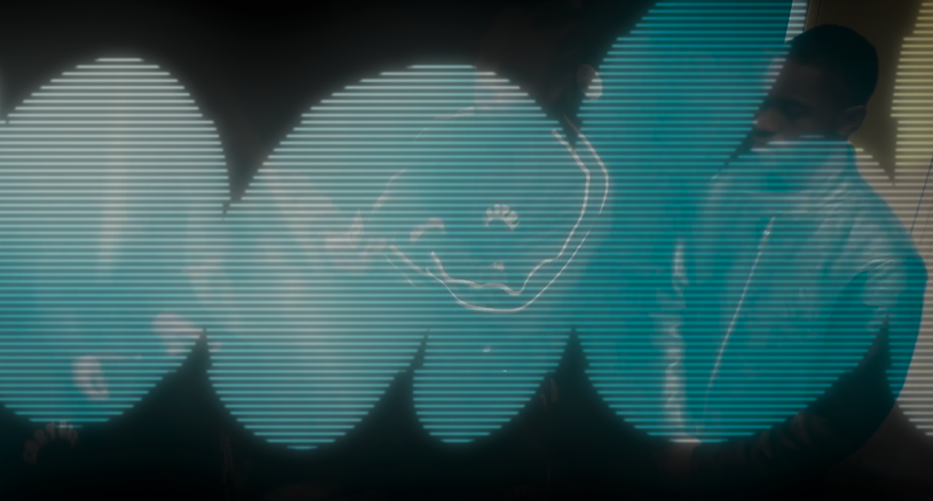 Stationery design of letterhead and business cards for the company Anders on top of a blurred photo of a house interior.